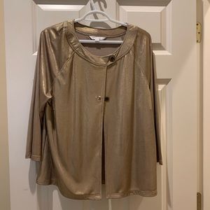 New Erin London Shiny Gold Jacket Top Large